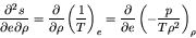\begin{displaymath}
\frac{\partial^{2}s}{\partial e\partial \rho} = \frac{\parti...
...{\partial }{\partial e}\left( -\frac{p}{T \rho^2} \right)_\rho
\end{displaymath}