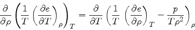 \begin{displaymath}
\frac{\partial }{\partial \rho}\left( \frac{1}{T} \left(\fra...
...e}{\partial \rho}\right)_{T} - \frac{p}{T \rho^2} \right)_\rho
\end{displaymath}