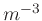 $m^{-3}$