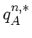 $\displaystyle q_A^{n,*}$