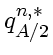 $\displaystyle q_{A/2}^{n,*}$