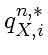 $\displaystyle q_{X,i}^{n,*}$