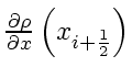 $ \frac{\partial \rho}{\partial x} \left( x_{i+\frac{1}{2}} \right)$