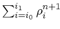 $\displaystyle \textstyle
\sum_{i=i_0}^{i_1} \rho_i^{n+1} \!$