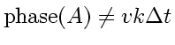 \bgroup\color{DEFcolor}$\mbox{phase} \! \left( A \right) \neq v_{} k \Delta t$\egroup