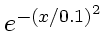 $e^{-\left(x/0.1\right)^2}$