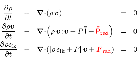 \begin{displaymath}
{      \!\!\!\!\! \renewedcommand{arraystretch}{2.0}
\...
...criptstyle F$}}}_\mathrm{rad}} \right) &
= &
0
\end{array}}
\end{displaymath}